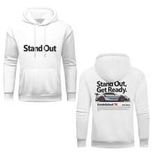 "You Are Already Excellent Enough" - Men's Casual Long-Sleeved Hooded Sweatshirt With Drawstring, Suitable For Autumn And Winter Wear, A Perfect Gift For Your Boyfriend. - White - View 1