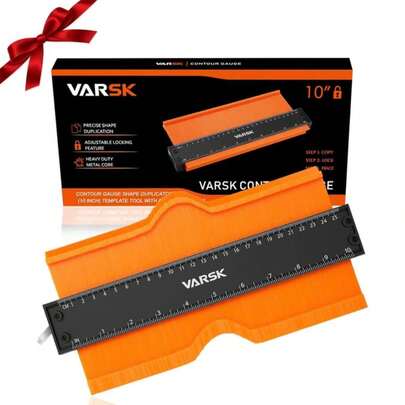 VARSK Contour Gauge Tool (10 Inch) With Lock - Birthday Gifts For Men Dad Him, Cool Gadgets For Men, Irregular Shape Duplicator, Outline Edge Angle Measuring Tool For Woodworking Flooring