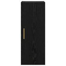 vidaXL Wandschrank Schwarz Eichen-Optik 34,5 x 34 x 90 cm - Schwarz - Übersicht 6