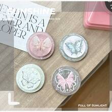 Magnetic Attraction Push-Pull Phone Holder Butterfly Fairy Style High-End Shake Phone Magnetic Holder - ABS Material Retractable And Adjustable Stable Desktop Support Shell Texture Design Users Necessary Daily Necessities - Multicolor - View 4