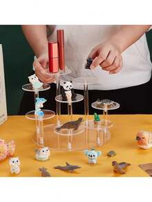 1pc 5-Tier Acrylic Rotating Display Stand, Transparent Round Jewelry/Collectibles Showcase, Multi-Purpose Perfume, Cupcake, Action Figure Display Rack - Multicolor - View 2