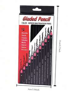 1 Box Of 12 Artist Drawing - Painting Tool Set - 2H-H-F-B-HB-2B-3B-4B-5B-6B-7B-8B Sketch Drawing Pencil Set - Sets - View 11