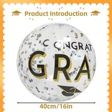 1个透明PVC沙滩球，耐用派对球，毕业典礼节日摄影游戏球，泳池沙滩派对草坪游戏摄影道具，节日团队户外游戏球，水球 - 彩色 - 查看 6