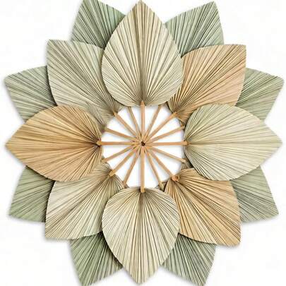 Boho Natural Palm Fans, Tropical Dried Palm Spear With Stem, Dried Leaf Plant For Vase, Bohemian Wedding Flower Decoration For Party Office Home Wall Decor Spring Valentine's Day Mother's Day Wedding Decor