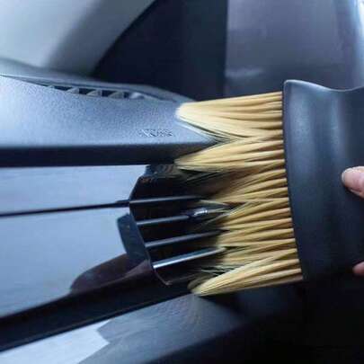 Soft Car Duster Brush, Interior Cleaning Brush With Yellow Bristles, Suitable For Cleaning Dust In Air Vents And Narrow Gaps