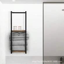 Bathroom Towel Rack With Storage Shelf Wall-Mounted Towel Organizer Modern Bathroom Blanket Rack - 1 Piece - View 5