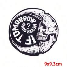 1 件朋克风骷髅刺绣布贴，卡通熨烫缝纫贴纸布贴，用于 DIY 服装徽章修补 - 龐克刺繡DIY補丁 - 查看 6