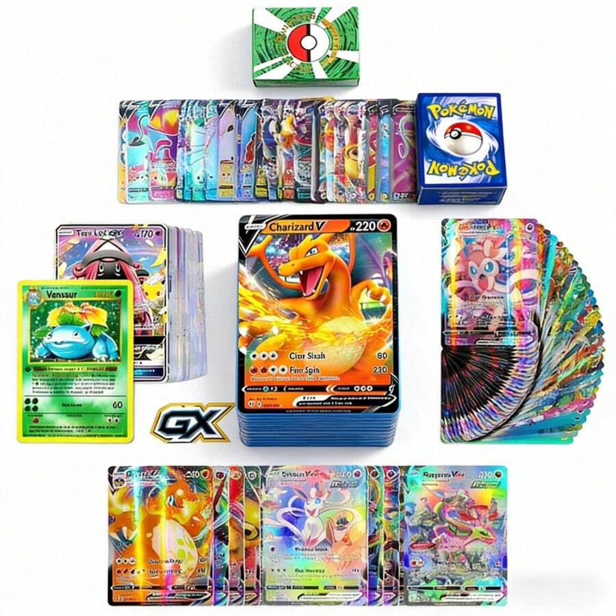 300 Thẻ trò chơi, Thẻ chiến đấu quà tặng cho người hâm mộ Anime, Thẻ học, Thẻ bài (Bộ V VMAX, Thẻ GX hiếm, Thẻ trò chơi Anime, Thẻ túi phụ, Thẻ học, Quà tặng ngày lễ cho người lớn, Đồ dùng tiệc tùng, Phụ kiện ngày lễ, Đồ dùng tiệc sinh nhật, Quà tặng sinh nhật, Đồ trang trí thủ công, Quái vật bỏ túi, Thẻ sưu tầm, Thẻ cổ điển, Thích hợp cho các bữa tiệc và quà tặng sinh nhật (Kiểu ngẫu nhiên)) - Nhiều màu - Xem 1