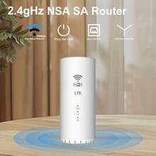 Este adaptador WiFi 5G compacto de color blanco cuenta con un diseño cilíndrico, compatible con múltiples bandas de frecuencia (B1/B3/B5/B7/B8/B20/B38/B39/B40/B41), alimentado por USB y compatible con tarjeta SIM/modo dual de banda ancha, una solución ideal para internet en el hogar. - Blanco - Ver 3