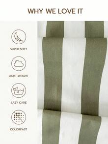 1件装100%纯棉床单，条纹水洗棉，天然质感，柔软舒适，男女通用宿舍床上用品，学校宿舍用品，简约卧室装饰 - 彩色 - 查看 2