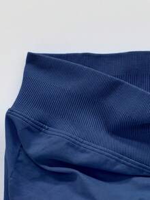 Women's Seamless Butt Lifting Sports Shorts, Suitable For Gym Workout, Cycling, Running, Black Tight Pants, Summer - Navy Blue - View 4