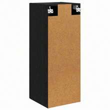 vidaXL Wandschrank Schwarz Eichen-Optik 34,5 x 34 x 90 cm - Schwarz - Übersicht 8