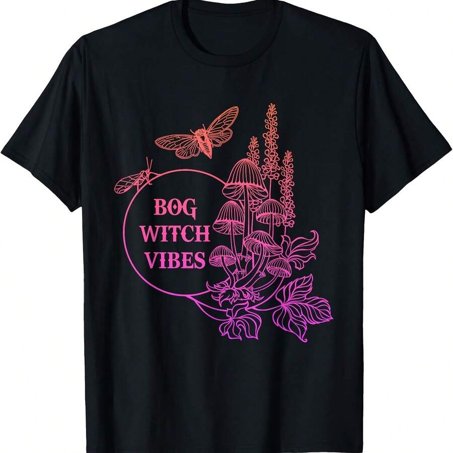 Camiseta con vibraciones de bruja del pantano - Negro - Ver 1
