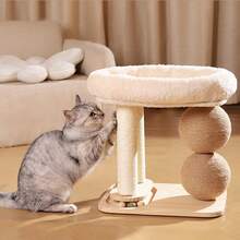 Sisal Cat Scratching Post With Bed, Large Cat Scratch Pad, Multi-Functional Cat Tree, Pet Supplies, Plush Toy, Cat Claw Column, Sisal Ball - Multicolor - View 4