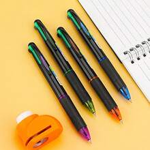 4 Pack Multicolor Ballpoint Pens 4-In-1 0.7mm Colored Retractable Ballpoint Gift Pens For Office School Supplies Students Gift - 4 - 查看 6