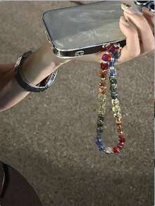 1 件时尚玻璃珠挂绳腕钥匙扣、手机带、相机带、手机壳配件吊坠 - 彩色 - 查看 8