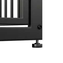 Modular Dog Crate Cabinet With 3 Doors, TV Stand Or 2-In-1 Bedside Table, Waterproof Board, Combinable System, External Dimensions 84x56x66 Cm In Retro Brown - Black - View 10