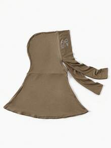 1件装女士纯色水钻蝴蝶结马来头巾，多功能百搭头巾，透气柔软头巾 - 彩色 - 查看 7