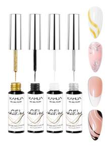 KAMUA 15ml 裸色法式美甲套装 - 两瓶裸粉色和白色指甲油，适用于美甲沙龙，持久显色，需配合UV灯使用，简约柔和的风格，适合女性，春夏礼物 - 彩色 - 查看 9
