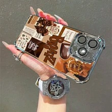 1 Stück, Schmetterlingskraut-Herzmuster, einfaches, stilvolles, quadratisches Handyhülle für iPhone 11/12/13/14/15/17/Air/Pro/Plus/Pro Max und Galaxy S22/S223/S84/S25/Ultra/FE/EDGE. Geeignet als Geschenk für Freunde oder Valentinstagsgeschenke. - Verschiedenfarbig - Übersicht 7