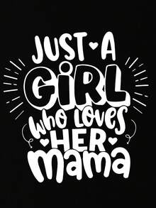 Mother's Day Slogan Print Round Neck T-Shirt, Casual & Soft Summer Top For Teenage Girls - Black - View 7