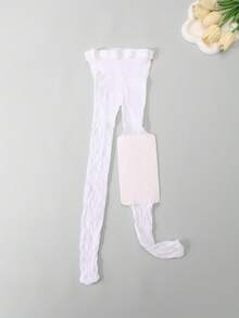 2 peças Meias-calças Transparentes com Recortes para Meninas, Meias de Tule Leves, Primavera/Verão - Multicolorido - Visão 7