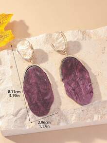1 Pair Retro European & American Style Resin Earrings For Women - Earrings - View 4