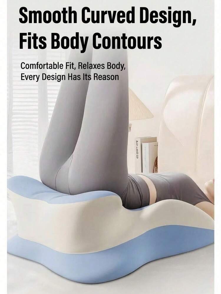 Multi-Functional Lumbar Support Pillow, Comfortable Sleeping Cushion For Adults, Suitable For Bedroom, Dorm, Reading - Blue - View 3