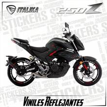 Sticker Rin Reflejantes Italika 250z Negra Nueva + Regalo 2 - Multicolor - Ver 1
