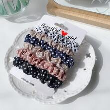 Bộ 6 dây buộc tóc bằng satin, dây buộc tóc nhiều kiểu dáng, đa năng. - Nhiều màu - Xem 12