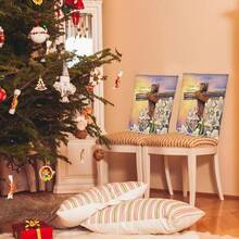 2/4/6 PIEZAS Funda de silla de Pascua con cruz y lirio blanco, funda de silla impresa con "Él ha resucitado", funda de silla removible y lavable para uso en fiestas religiosas, cocina y sala de estar - Lila Púrpura - Ver 5