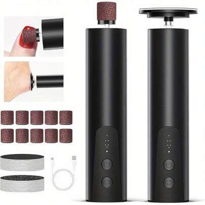Rechargeable Electric Foot File, Cordless Foot Callus Remover, Electric Foot Care Tool, 20pcs Sandpaper, Multi-Function Personal Foot Grinder, Suitable For Men And Women To Remove Thick, Hard Calluses, Cracked Heels