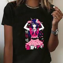Oshi No Ko T-Shirt Ai Hoshino Waifu Girl Call Of The Night Anime Shirt All Size_2996_t2 - 黑色 - 查看 8