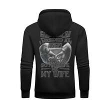 "LET ME ASK MY WIFE" - Men's Long-Sleeved Sweatshirt, Loose Fit, Suitable For Autumn And Winter Wear, Pullover. - Black - View 3