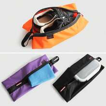 Bolsa de Viaje para Zapatos para Hombres y Mujeres Organizador de Almacenamiento de Zapatos Resistente al Agua con Cierre de Cremallera - Negro - Ver 2