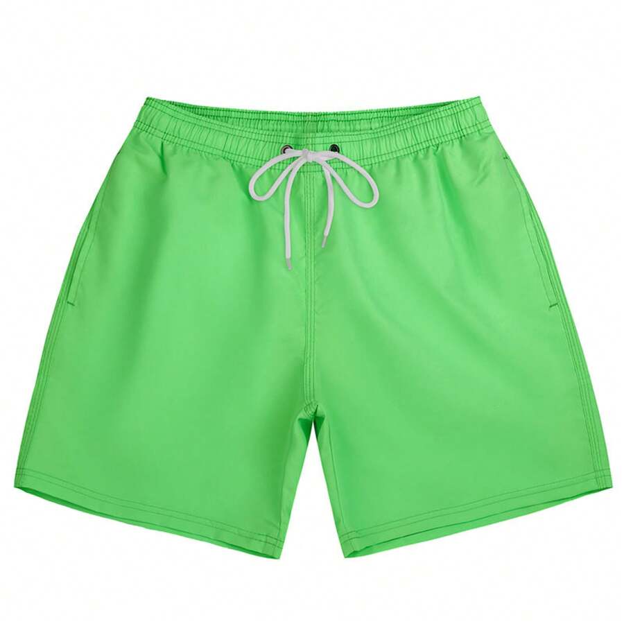 Men's Beach Shorts Men's 4-Inch Shorts Beach-Ready Splash-Resistant Shorts Essential Sports & Leisure Travel Pants - Apple Green - View 1