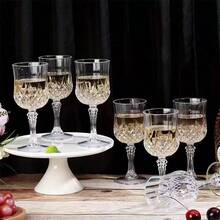 10pcs Reusable Transparent Stemware, Highly Transparent Stemware, Diamond-Shaped Design, Suitable For Holidays, Weddings, Festivals, Various Large Events, Party Drinkware, High-End Drinkware, Easy To Clean - Clear - View 3