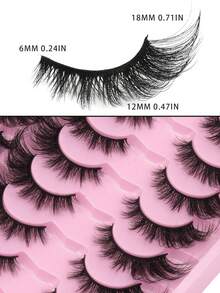 20Pairs Of Natural Faux Mink Eyelashes, D Curl 3D Thick & Long Synthetic False Eyelash Strips, Cat Eye Style Strip Lashes,Lashes,Eyelashes,Fake Lashes - fox eye lashes - View 3
