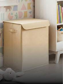 Cream Lid Toy Box, Foldable, Stain-Resistant, Kids Room Basket Organizer Toy Box, 40x50x30 - Apricot - View 2