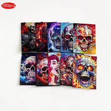 100个7*10厘米香料粉袋，婚礼派对防水防异味储物铝箔袋，卡通设计礼品袋，可重复使用拉链密封袋，带窗口激光全息塑料包装袋 - 彩色 - 查看 10