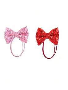 2/4pcs Pet Bow Headband, Bow Hair Ties Suitable For Small/Medium Dogs, Dog Collar Cat Pet Headpiece, Cute Pet Decoration For Holidays, Perfect For Pets On Valentine's Day And Weddings - Multicolor - View 19
