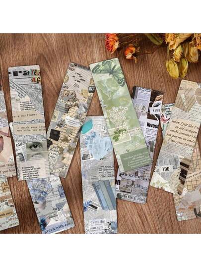 24 adet/36 adet Vintage Kolaj Kitap Ayracı, Kendin Yap Dekoratif Kartlar, Kitap Okumak İçin Yaratıcı Hediye Seti, Rastgele Gönderim