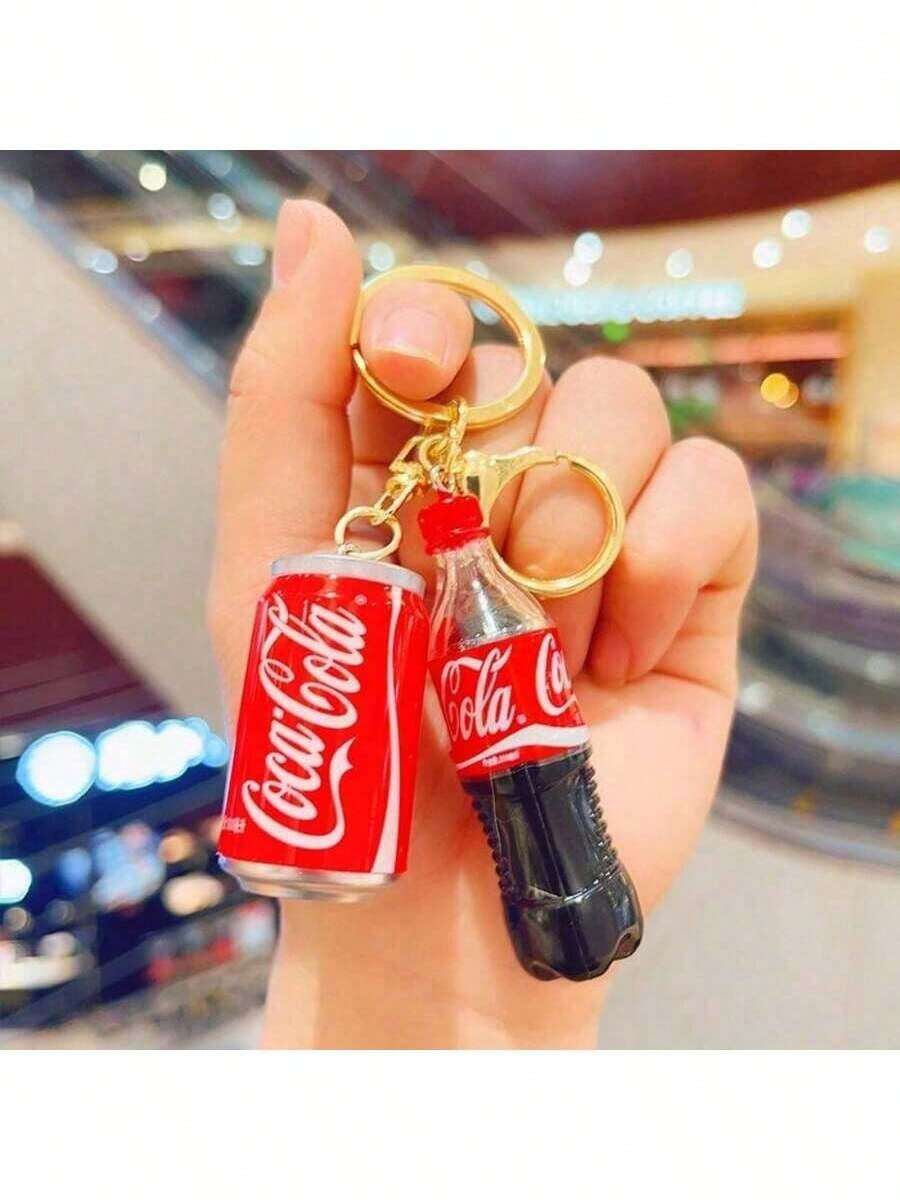 Cute Mini Super Simulation Drink Bottle Can Keychain Couple Bag Car Pendant Small Gift - A - Xem 1