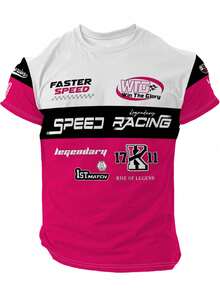 Men's Innovative Printed T-Shirt, Racing Style Numeric Print T-Shirt, Interpreting The Legend Of Speed And Fashion - Multicolor - View 3