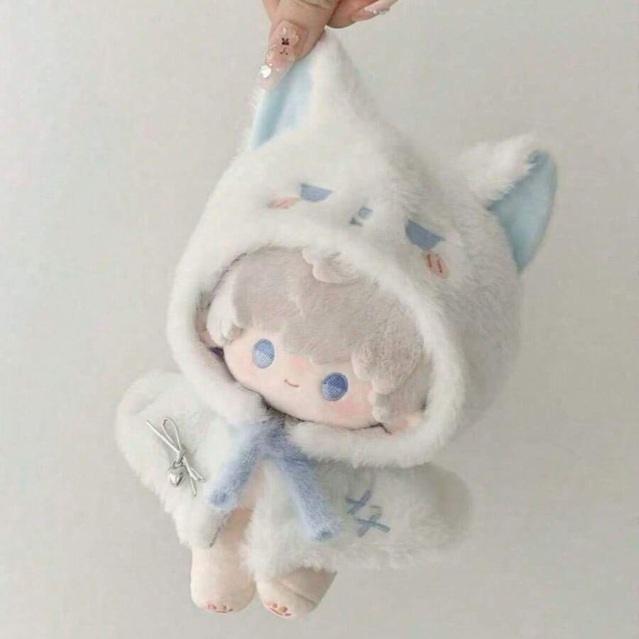 10/20厘米娃娃服装 动物连帽斗篷 海星头饰 10厘米可爱蛋糕斗篷娃娃套装 适合10厘米娃娃，Labobo第一/二/三代（仅含服装） - 彩色 - 查看 1