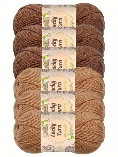 Przędza mieszana 6-kolorowa, 4-nitkowa, 300 g, odpowiednia do robienia na drutach szalików, swetrów, toreb, koców, toreb podróżnych, rękodzieła na lato/jesień, zestaw dla początkujących, wygodny sweter, robienie szalików, żywe kolory, miękka włóczka, gładka tekstura, trwałe włókno, zestaw włóczek, artykuły dziewiarskie, kreatywne, dla początkujących dziewiarek