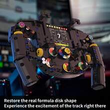 867/833片创意超跑方向盘积木玩具，F1赛车方向盘模型拼装玩具，DIY仿真展示模型玩具，成人STEM拼装项目，物理科学教育玩具，桌面展示模型可作手机支架，生日礼物 - 彩色 - 查看 10