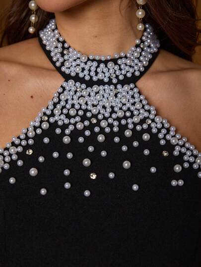 Vestido de bola elegante, nuevo y mágico con escote trasero, con cuentas de perlas, calado, ajustado al Body, con bajo de cola de pez, adecuado para bailes, bodas, fiestas, invitados de boda, vestido de noche de primavera