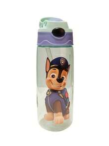 Paw Patrol 1个“成就伟业”可爱卡通图案儿童水瓶，20盎司，带提手和硅胶吸管，防漏盖，4种颜色可选，适合返校、工作、户外运动、旅行、生日、感恩节、毕业、情人节等场合作为礼物 - 彩色 - 查看 12