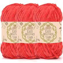 3件/套 150克 绒毛雪尼尔纱线，蓬松柔软的绒毛纱线，适合编织初学者的厚实柔软雪尼尔纱线 - 雪尼爾紗線 - 查看 17